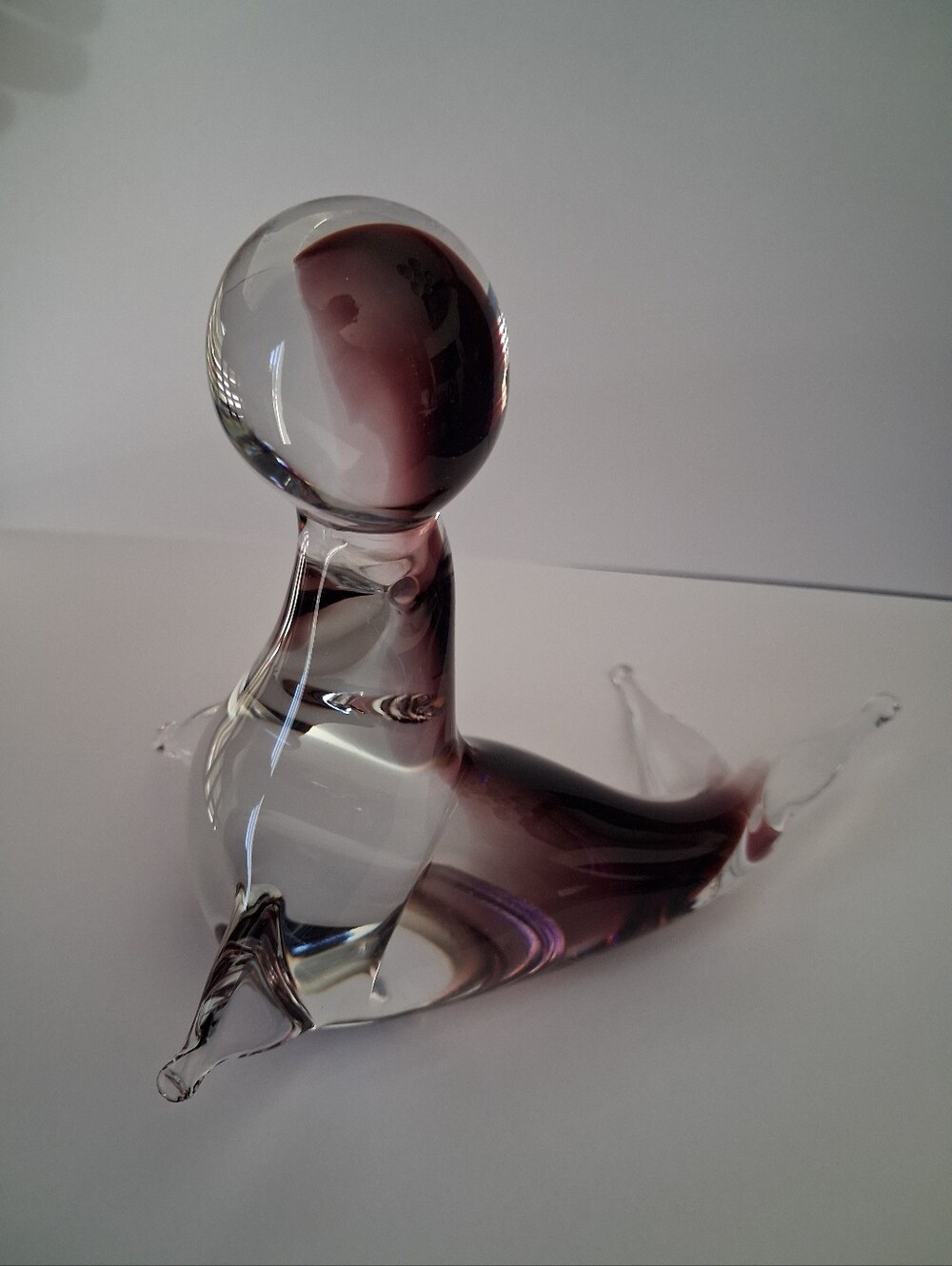 Glass Figurine- Seal With a Ball On Its Nose